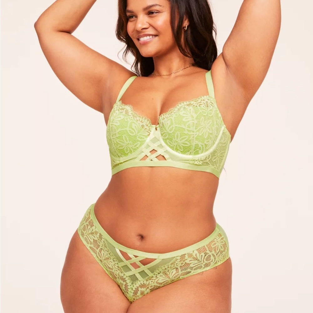 Adore Me Diara Contour Plus Balconette Bra - 42DD and Thong Set - 1X